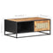 vidaXL Coffee Table 90x50x35 cm Rough Mango Wood and Natural Cane