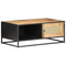 vidaXL Coffee Table 90x50x35 cm Rough Mango Wood and Natural Cane