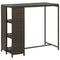 vidaXL Bar Table with Storage Rack Brown 120x60x110 cm Poly Rattan