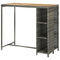 vidaXL Bar Table with Storage Rack Grey 120x60x110 cm Poly Rattan