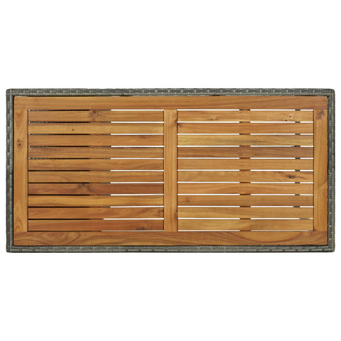 vidaXL Bar Table with Storage Rack Grey 120x60x110 cm Poly Rattan