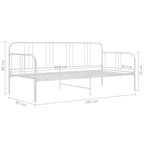 vidaXL Sofa Bed Frame without Mattress White Metal 90x200 cm