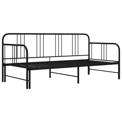 vidaXL Pull-out Sofa Bed Frame without Mattress Black Metal 90x200 cm