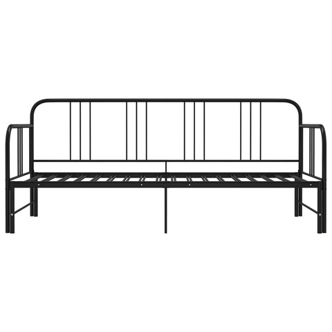 vidaXL Pull-out Sofa Bed Frame without Mattress Black Metal 90x200 cm