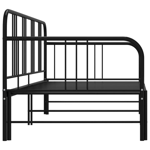 vidaXL Pull-out Sofa Bed Frame without Mattress Black Metal 90x200 cm