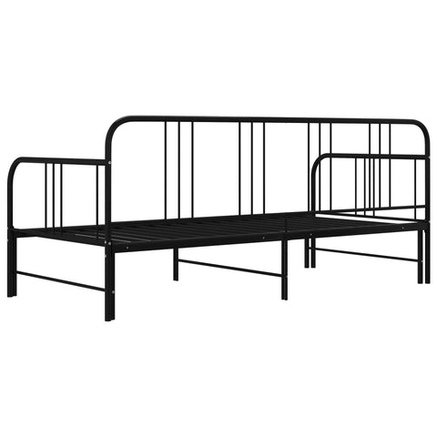 vidaXL Pull-out Sofa Bed Frame without Mattress Black Metal 90x200 cm
