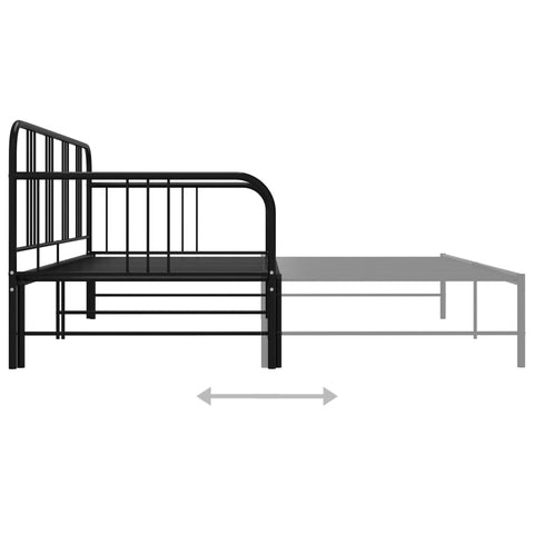 vidaXL Pull-out Sofa Bed Frame without Mattress Black Metal 90x200 cm