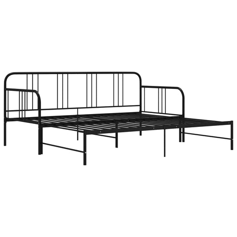 vidaXL Pull-out Sofa Bed Frame without Mattress Black Metal 90x200 cm