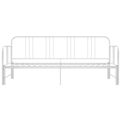 vidaXL Pull-out Sofa Bed Frame without Mattress White Metal 90x200 cm