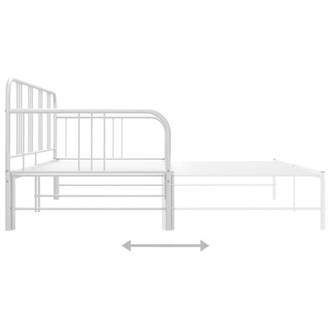 vidaXL Pull-out Sofa Bed Frame without Mattress White Metal 90x200 cm