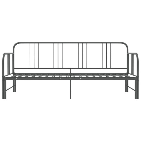 vidaXL Pull-out Sofa Bed Frame without Mattress Grey Metal 90x200 cm