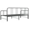 vidaXL Pull-out Sofa Bed Frame without Mattress Grey Metal 90x200 cm