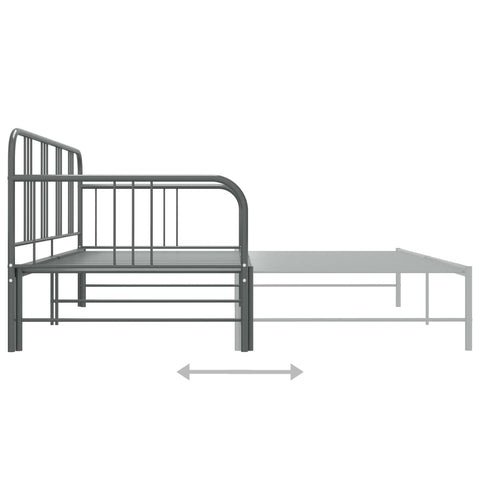 vidaXL Pull-out Sofa Bed Frame without Mattress Grey Metal 90x200 cm