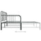 vidaXL Pull-out Sofa Bed Frame without Mattress Grey Metal 90x200 cm