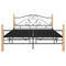 vidaXL Bed Frame with Headboard without Mattress Black 140x200 cm Metal