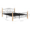vidaXL Bed Frame with Headboard without Mattress Black 140x200 cm Metal