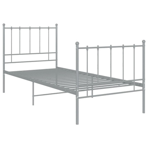 vidaXL Bed Frame without Mattress Grey Metal 100x200 cm