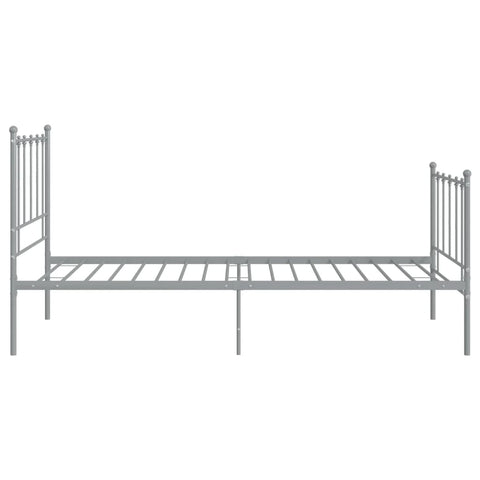 vidaXL Bed Frame without Mattress Grey Metal 100x200 cm