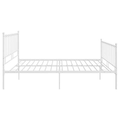 vidaXL Bed Frame without Mattress White Metal 140x200 cm