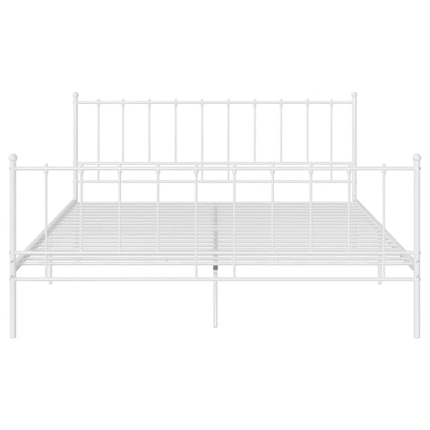 vidaXL Bed Frame without Mattress White Metal 140x200 cm