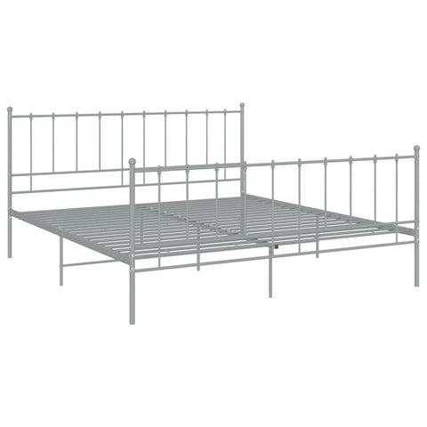 vidaXL Bed Frame without Mattress Grey Metal 200x200 cm