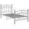 vidaXL Bed Frame without Mattress Grey Metal 90x200 cm