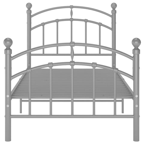 vidaXL Bed Frame without Mattress Grey Metal 90x200 cm