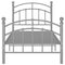 vidaXL Bed Frame without Mattress Grey Metal 90x200 cm