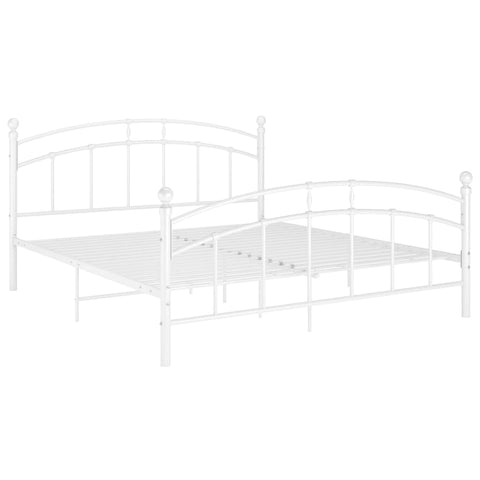 vidaXL Bed Frame without Mattress White Metal 140x200 cm