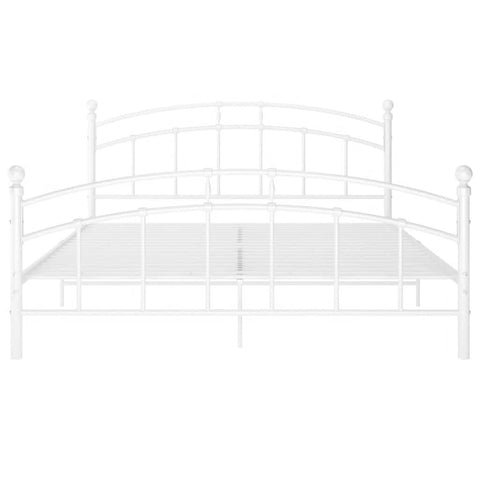 vidaXL Bed Frame without Mattress White Metal 140x200 cm