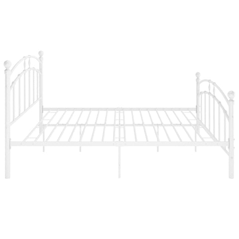 vidaXL Bed Frame without Mattress White Metal 140x200 cm