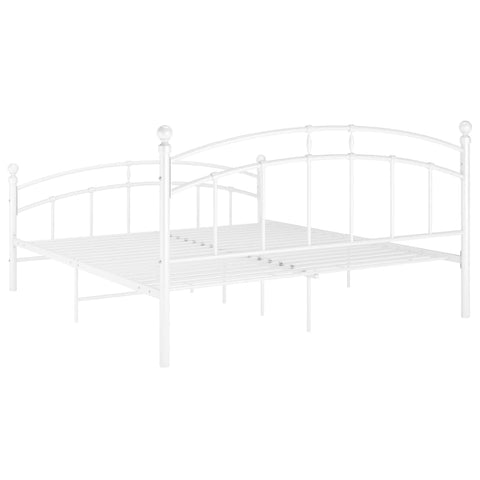 vidaXL Bed Frame without Mattress White Metal 140x200 cm