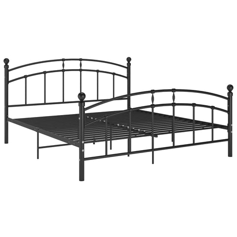 vidaXL Bed Frame with Headboard without Mattress Black 160x200 cm Metal