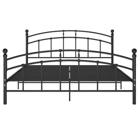 vidaXL Bed Frame with Headboard without Mattress Black 160x200 cm Metal
