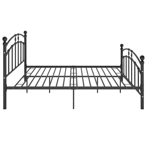 vidaXL Bed Frame with Headboard without Mattress Black 160x200 cm Metal