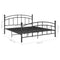 vidaXL Bed Frame with Headboard without Mattress Black 160x200 cm Metal