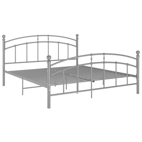 vidaXL Bed Frame without Mattress Grey Metal 180x200 cm Super King