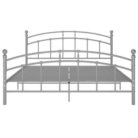 vidaXL Bed Frame without Mattress Grey Metal 180x200 cm Super King