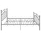vidaXL Bed Frame without Mattress Grey Metal 180x200 cm Super King