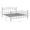 vidaXL Bed Frame without Mattress Grey Metal 180x200 cm Super King