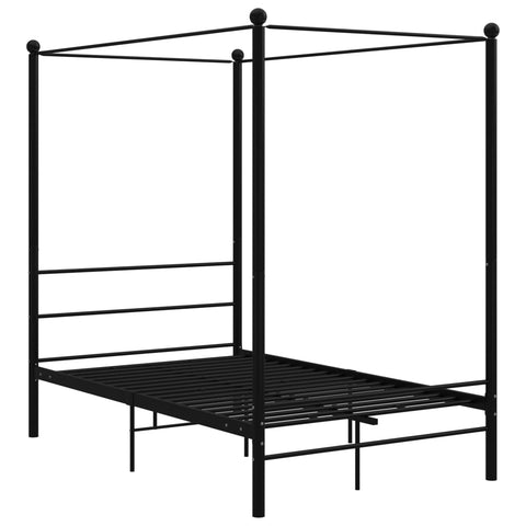 vidaXL Bed Frame with Canopy without Mattress Black 140x200 cm Metal