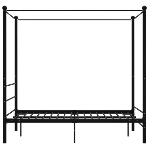 vidaXL Bed Frame with Canopy without Mattress Black 140x200 cm Metal