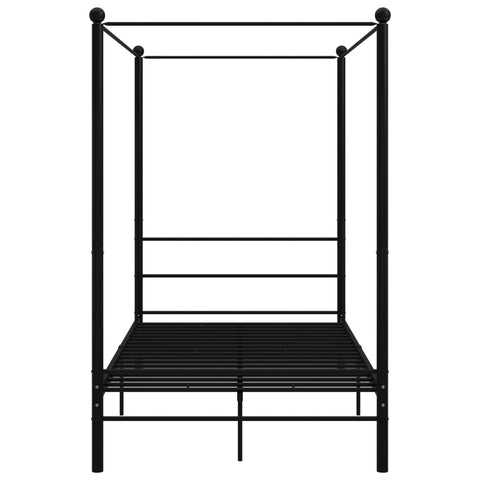 vidaXL Bed Frame with Canopy without Mattress Black 140x200 cm Metal