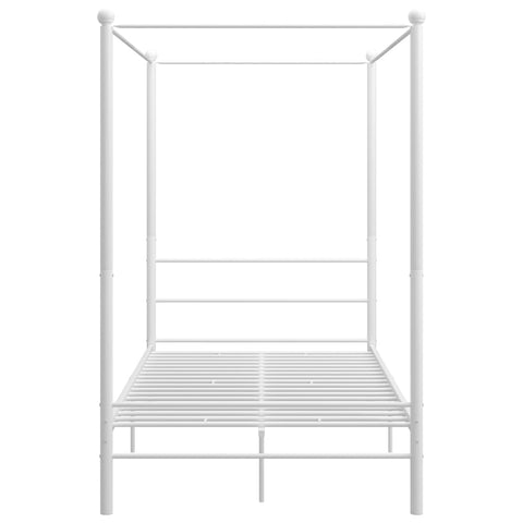 vidaXL Bed Frame with Canopy without Mattress White 140x200 cm Metal