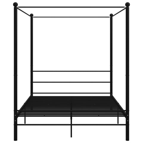 vidaXL Bed Frame with Canopy without Mattress Black 160x200 cm Metal