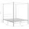 vidaXL Bed Frame with Canopy without Mattress White 160x200 cm Metal
