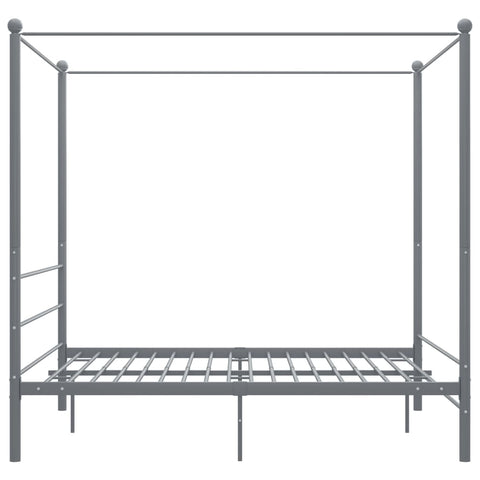 vidaXL Canopy Bed Frame without Mattress Grey Metal 160x200 cm