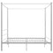 vidaXL Canopy Bed Frame without Mattress White Metal 180x200 cm Super King
