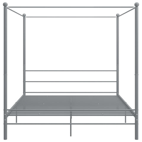vidaXL Canopy Bed Frame without Mattress Grey Metal 180x200 cm Super King