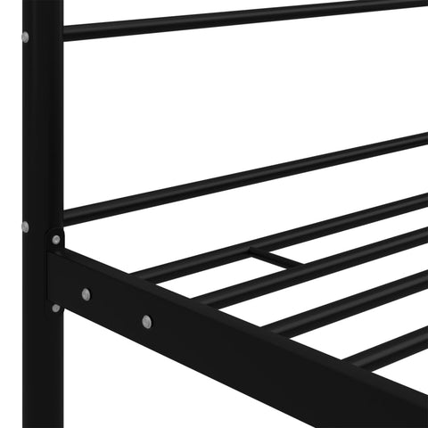 vidaXL Canopy Bed Frame without Mattress Black Metal 200x200 cm
